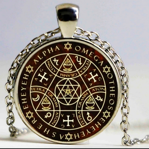 New Enochian Sigil of Protection Silver Necklace. - Picture 1 of 5